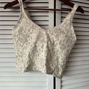 Lululemon Athletica Cream Leopard Crop Top